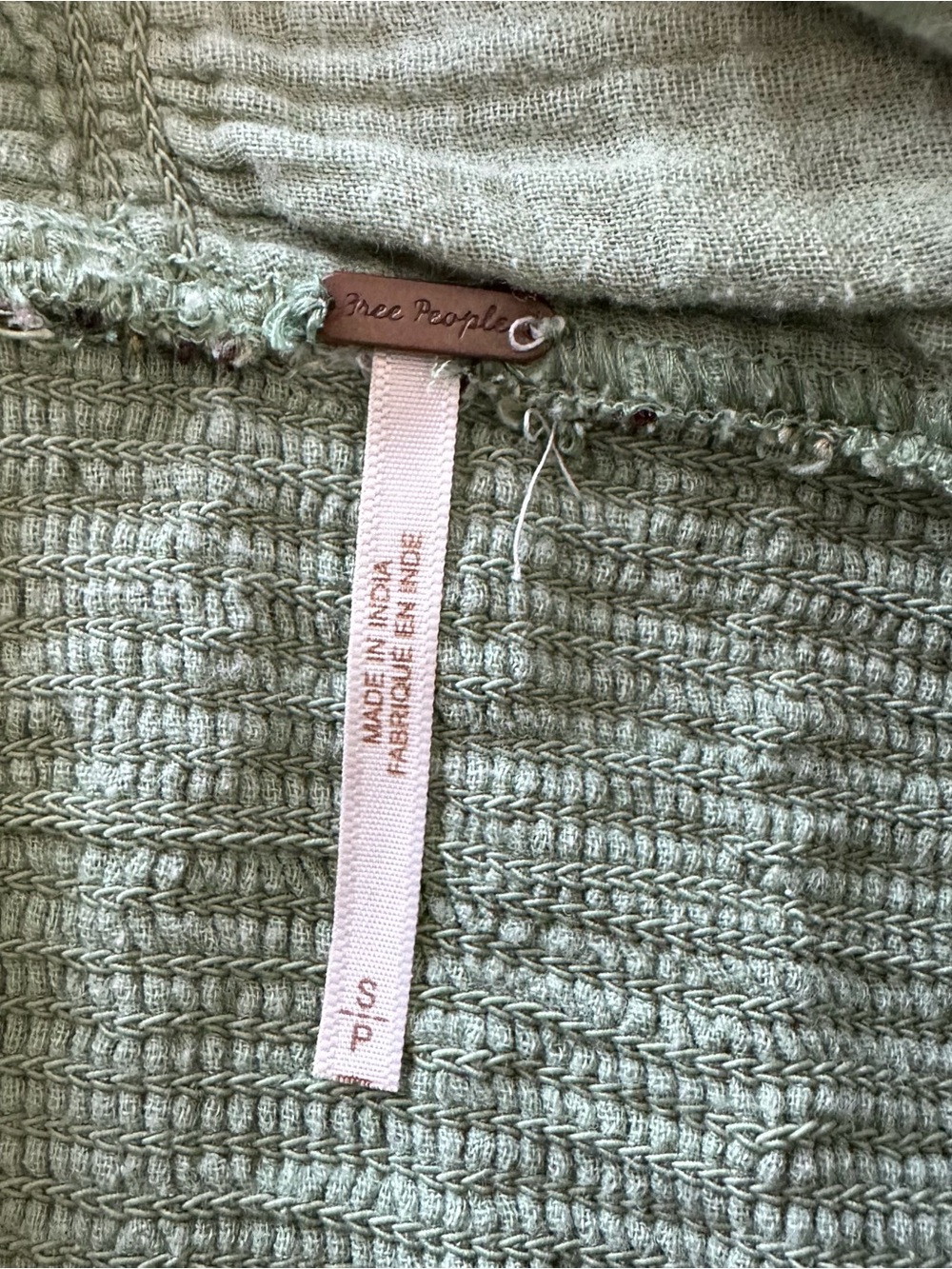 Free People Women’s Small Sage Green Smocked Babydoll Mini Dress Boho - Picture 6 of 10